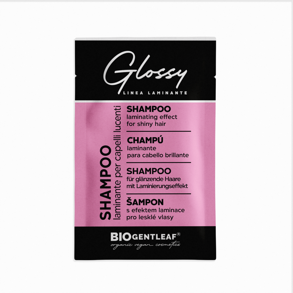Muestra Champú Glossy – laminante para cabello brillante